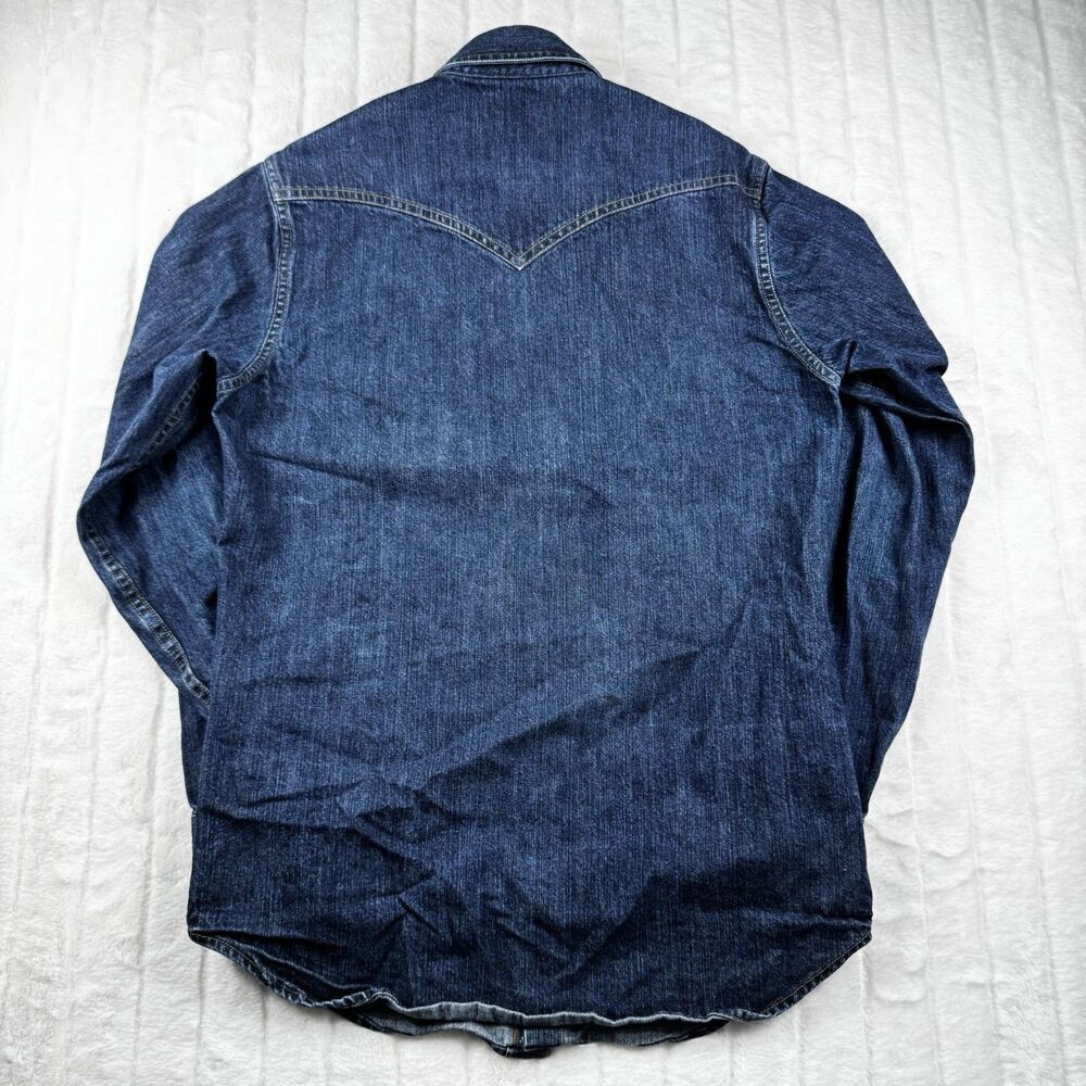 J Crew Denim Pearl Snap Shirt Men's XS Authentic Workwear Western SawTooth RARE - Picture 2 of 15